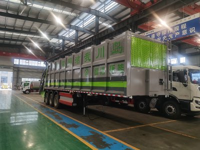 程力压缩式半挂垃圾车