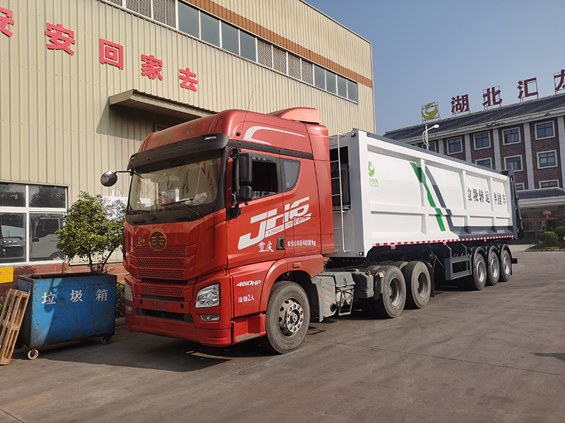 液推式半挂垃圾转运车